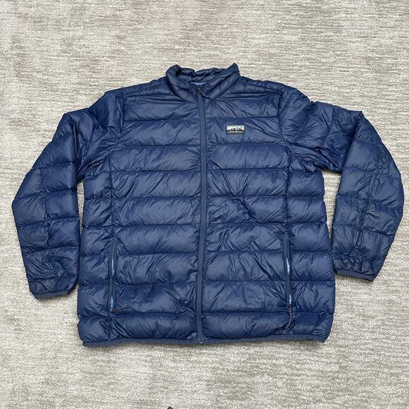 Eddie Bauer Jacket Mens XL Blue 650 Fill Down Puffer Full Zip Quilted Outdoors - Picture 1 of 15